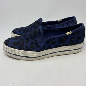 Keds X Kate Spade New York Triple Decker Leopard Sneakers Blue Size 7